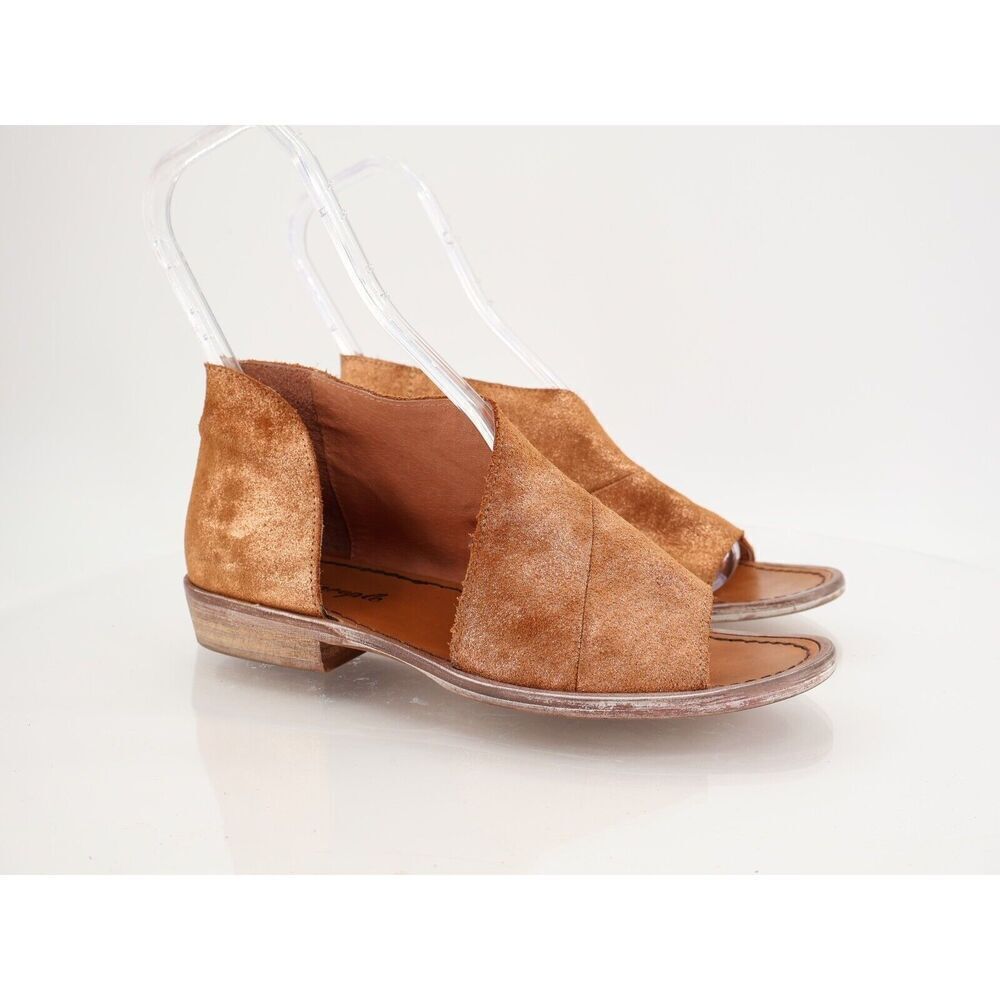Free People Mont Blanc Rose Sandals Women's 38 8 Metallic Leather Orsay Flat